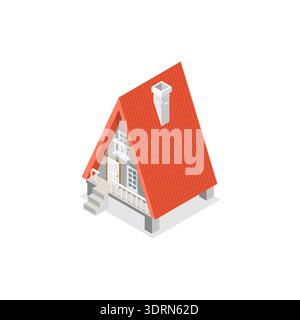 Isometrischer Vektorsatz für 3D-Flachvektoren Stockfoto