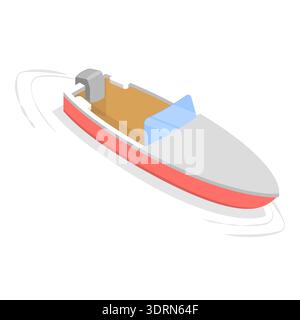 3D Isometrischer flacher Vektor Set von Booten Stockfoto