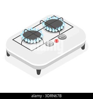 3D Isometrischer flacher Vektor Set von Campingöfen Stockfoto