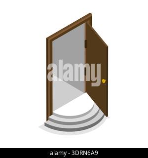 3D Isometrischer flacher Vektor Satz Türen Stockfoto