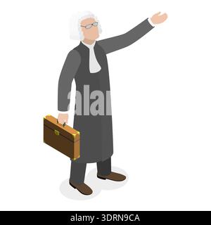 3D Isometrischer Flat Vektor Satz von Berufen Stockfoto