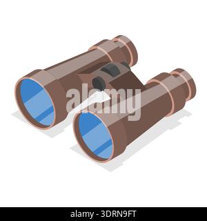 3D Isometrischer flacher Vektor Satz von Campingausrüstung Stockfoto