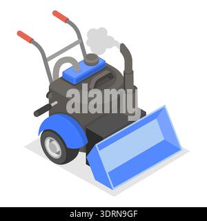 3D Isometrischer flacher Vektor Satz von Schneefräsen Stockfoto