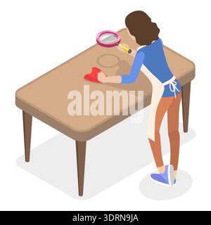 3D Isometrischer flacher Vektor konzeptionelle Illustration des Perfektionisten Stockfoto