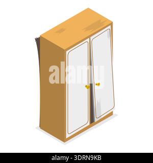 Isometrischer flacher Vektor 3D-Satz von gebrochenen Möbeln Stockfoto