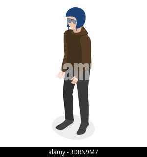 3D Isometrischer Flat Vektor Satz von Berufen Stockfoto