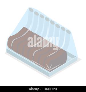 3D Isometrischer Flachvektor Set aus gefrorenem Fleisch Stockfoto