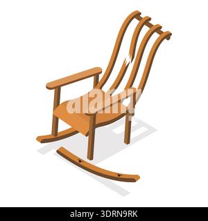 Isometrischer flacher Vektor 3D-Satz von gebrochenen Möbeln Stockfoto