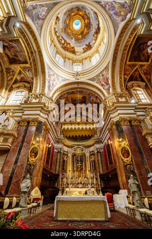 Barocke Kuppel, die als Meisterwerk von Lorenzo Gafà gilt, St. Paul's Cathedral (Il-Katidral Metropolitan ta' San Pawl), 1 Stockfoto