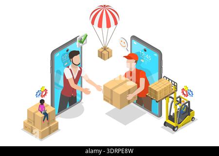 3D Isometrischer flacher Vektor Illustration des Lieferanten Stockfoto