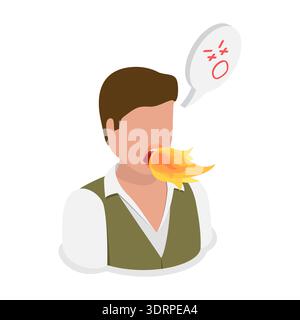 3D Isometrischer Flachvektor Illustration von Sodbrennen Stockfoto