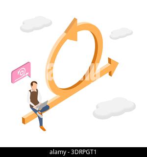 3D Isometrischer flacher Vektor-Illustration der agilen Methodik Stockfoto