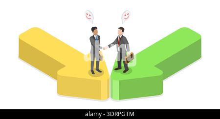 Isometrischer flacher 3D-Vektor, Illustration der Partnerschaft Stockfoto