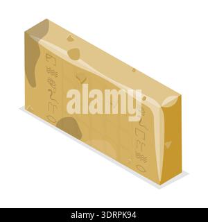 3D Isometrischer flacher Vektorsatz mit ägyptischen Symbolen Stockfoto