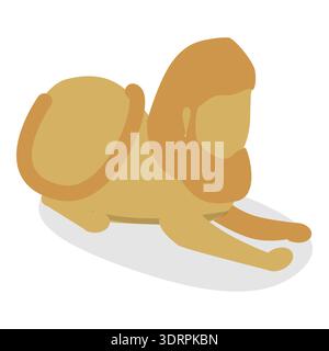 3D Isometrischer flacher Vektorsatz mit ägyptischen Symbolen Stockfoto