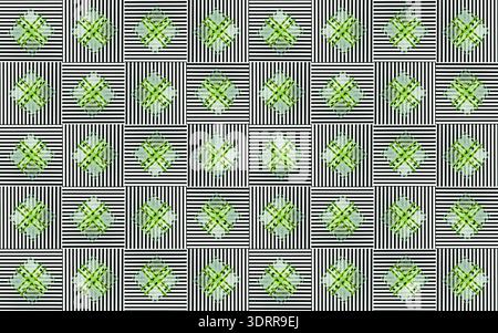 Das Bild zeigt ein nahtloses, abstraktes, quadratisches Muster im Hintergrund. Das Design verwendet ein geometrisches Muster mit sich wiederholenden Quadraten Stockfoto