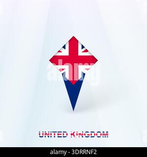 Symbol für die Flaggennadel in Großbritannien mit geometrischer Konstruktion. Vektorabbildung. Stock Vektor