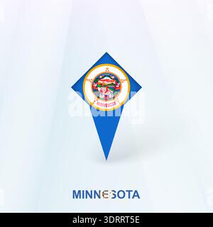 Minnesota Flag Pin Symbol mit geometrischem Design. Vektorabbildung. Stock Vektor