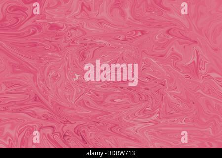 Leuchtend rosa, fließende Kunsttextur mit glänzenden Marmorwellen, abstraktem femininen Hintergrund für Branding, Modedesign und Social-Media-Grafiken. Stockfoto