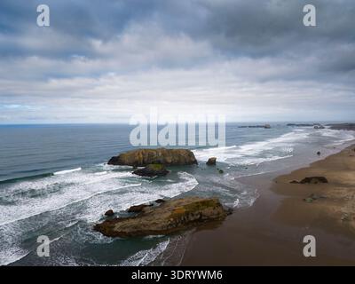 Haystack Rock Formation in Bandon, Oregon Stockfoto
