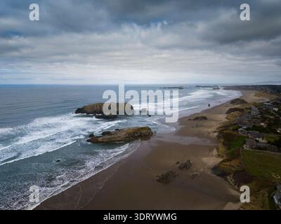 Haystack Rock Formation in Bandon, Oregon Stockfoto