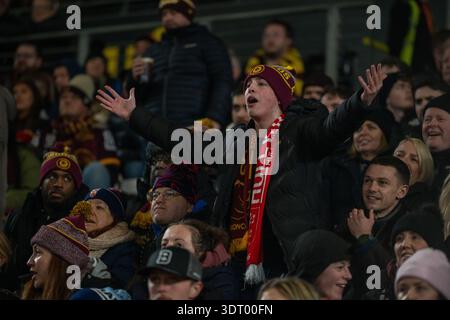 Hull, England, 20. Februar 2026 – frustrierter brisbane-Fan beim Spiel der Betfred World Club Challenge zwischen Hull KR und Brisbane Broncos im MKM Stadium. Quelle: Paddy Douglas/Alamy Live News Stockfoto