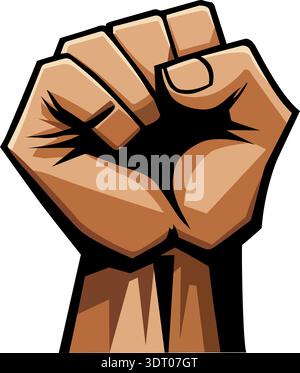 Protest-Symbol-Vektor Mit Erhöhter Faust Stock Vektor