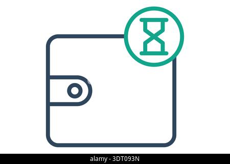 Symbol für ausstehende Zahlung. Liniensymbolstil. Symbol für Bank. Vektorillustration für Finanzelemente Stock Vektor