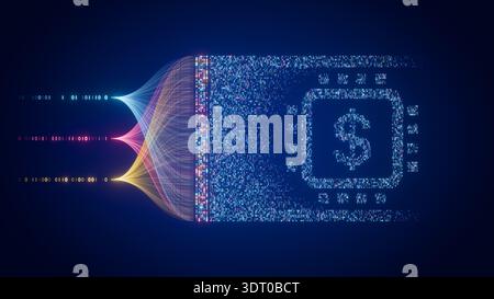 KI-Fintech-Automatisierung und Datenfluss transformieren die digitale Finanzen und die globale Wirtschaft. Künstliche Intelligenz, die innovative Finanztechnologie ermöglicht Stockfoto