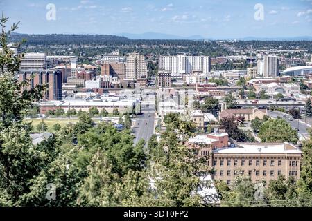 Spokane washington City Skyline und Straßen Stockfoto