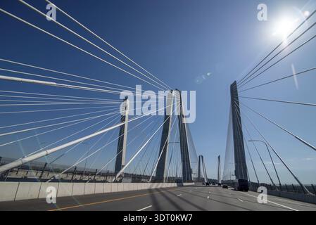 Tappan Zee Bridge über den Hudson River Stockfoto