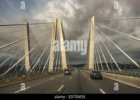 Tappan Zee Bridge über den Hudson River Stockfoto