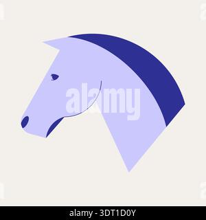 Profilporträt eines Pferdes. Minimalistische geometrische Illustration. Vektorillustration, flache Ausführung Stock Vektor