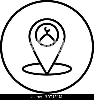 Lage der Moschee Vektorsymbol Konstruktionsabbildung Stock Vektor