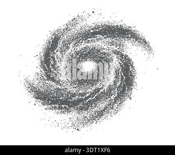 galaxie im tiefen Raum, Halftone-Stipple-Effekt auf eine Galaxie für ein Grunge-Punk-Y2K-Collage-Design Stock Vektor