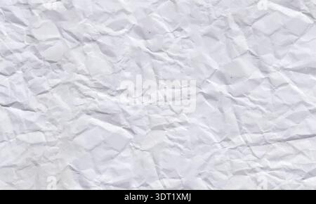 Nahaufnahme einer zerknitterten weißen Papierstruktur mit komplizierten Falten und Schatten, die einen abstrakten Hintergrund bilden. Stock Vektor