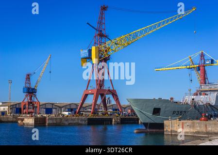 Nfp Setubal offshore Patrol Schiff, das im Hafen von Viana do Castelo in Nordportugal Region von Portugal Stockfoto