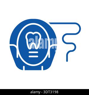 Flaches Farbsymbol für Dentalseide für Digital- und Druckprojekte. PFAS-Produkt. Minimale bereinigte Symbole für Apps und Websites. Moderne einfache Symbole für UI UX und Stock Vektor