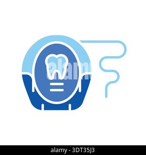 Flaches Farbsymbol für Dentalseide für Digital- und Druckprojekte. PFAS-Produkt. Minimale bereinigte Symbole für Apps und Websites. Moderne einfache Symbole für UI UX und Stock Vektor