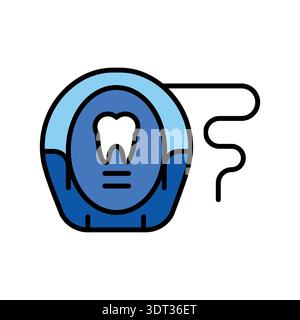 Farblinien-Symbol für Dentalseide für Digital- und Druckprojekte. PFAS-Produkt. Minimale bereinigte Symbole für Apps und Websites. Moderne einfache Symbole für UI UX und Stock Vektor