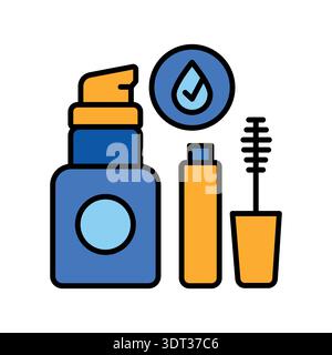 Wasserabweisendes Farbliniensymbol für Kosmetik für digitale und gedruckte Projekte. PFAS-Produkt. Minimale bereinigte Symbole für Apps und Websites. Moderne, einfache Symbole Stock Vektor