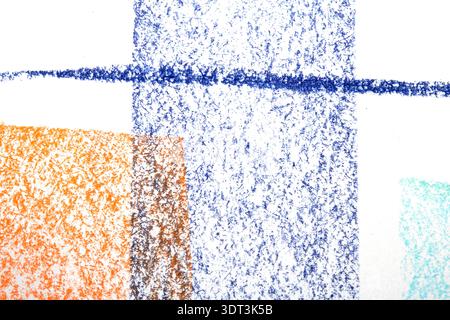 Abstrakte weiche Pastellkreide und Wirbel auf weißem Hintergrund Stockfoto