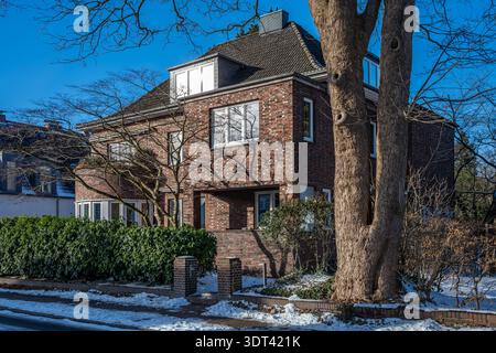 Typisches historisches Einfamilienhaus (Hamburger Kaffeemühle) in Hamburg Stockfoto