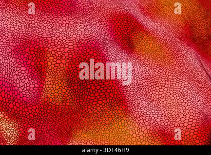 3D-Rendering abstrakter Nanokarbonoberflächen mit organischem rotem Zellmuster Stockfoto