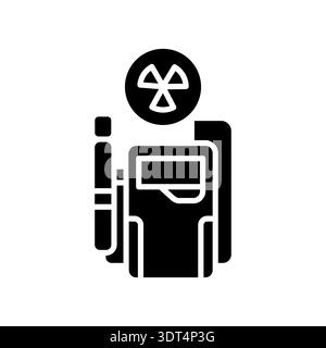 Schwarzes Flachsymbol des Strahlungsdetektors für digitale und gedruckte Projekte. Minimale bereinigte Symbole für Apps und Websites. Moderne, einfache Symbole für UI UX und Marke Stock Vektor
