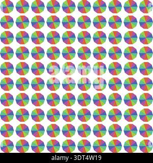 Ein fröhliches und lebendiges nahtloses Muster mit sich wiederholenden bunten achteckigen Formen. Perfekt für Hintergründe, Textilien, Geschenkpapier und digitale Medien Stock Vektor