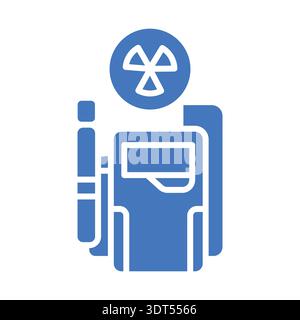 Flaches Farbsymbol des Strahlungsdetektors für Digital- und Druckprojekte. Minimale bereinigte Symbole für Apps und Websites. Moderne, einfache Symbole für UI UX und Marke Stock Vektor