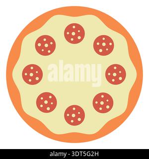 Pizzaschnitt-Symbol. Stück Pizza Peperoni Vektor Illustration. Pizzeria-Logo. Symbol für Salami-Pizza. Fastfood-Schild in drei verschiedenen Stilen isoliert. Stock Vektor