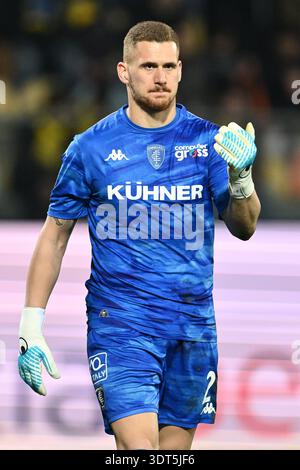 Andrea Fulignati von Empoli F.C. spielt am 26. Tag der Serie B Meisterschaft zwischen Frosinone Calcio und Empoli F.C. im Benito Stirpe Stadium am 20. Februar 2026 in Frosinone, Italien. Stockfoto