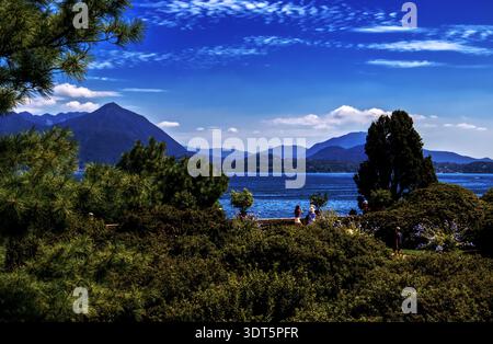 STRESA, ITALIEN 5. AUGUST 2025: Borromäische Inseln am Lago Maggiore im Piemont. Stockfoto